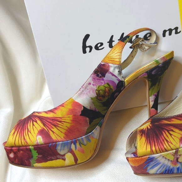 Bettye Muller Bombshell Slingback Platforms Floral EU36 US5.5-6 - Picture 3 of 12